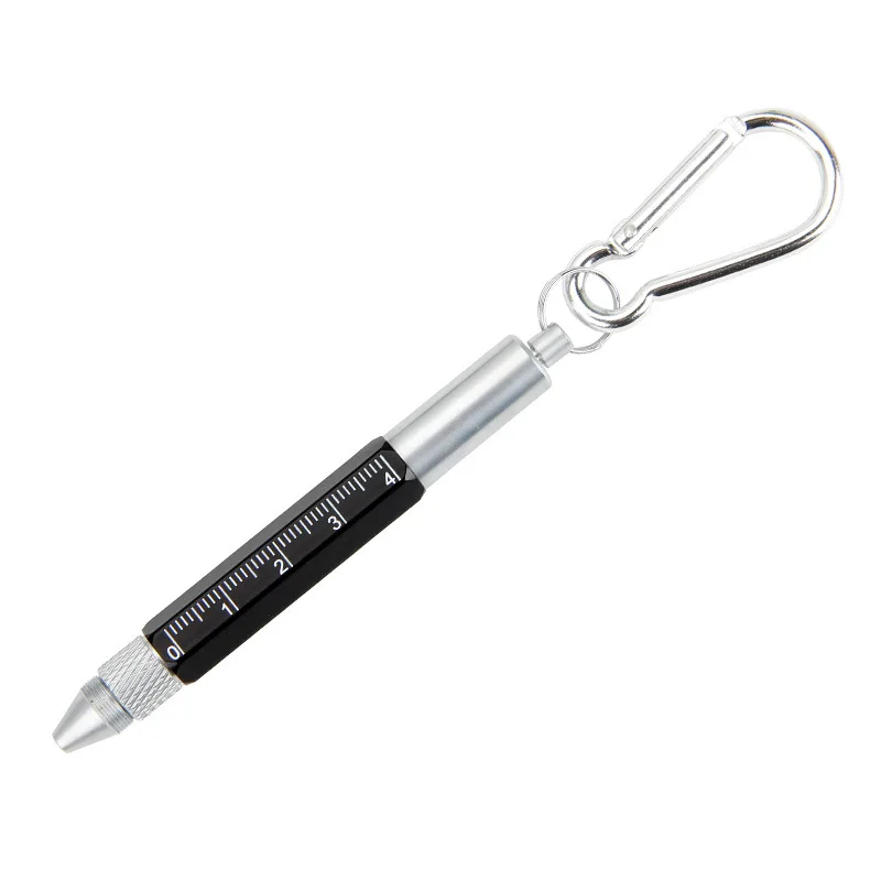 6 in 1 Multifunctional Pen Touch Screen Stylus Capacitive Pen with Screwdriver Ruler Levelgauge Refillable Ballpoint Pencil Tool