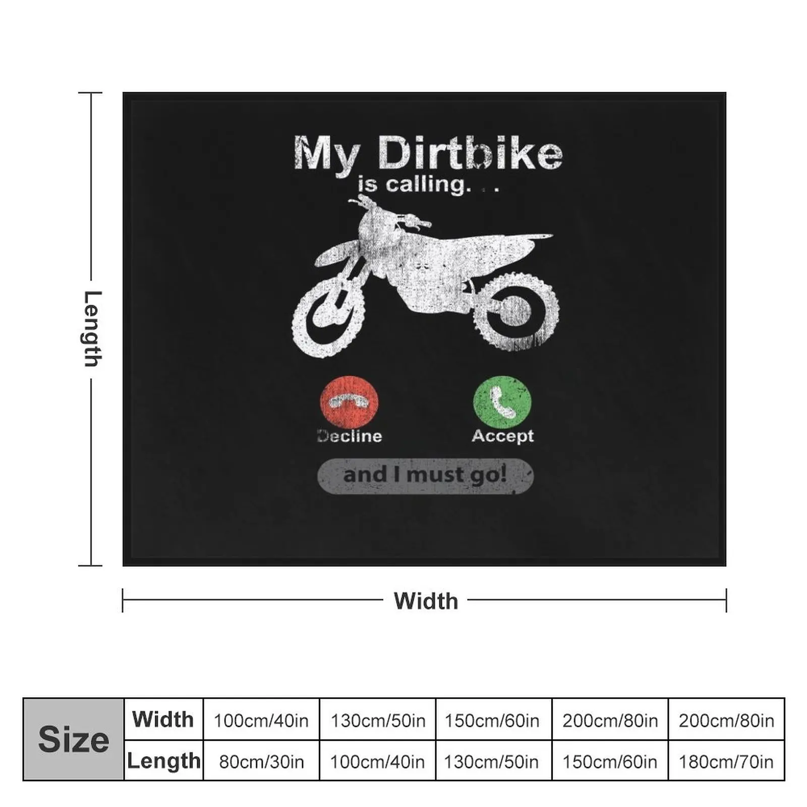 My Dirtbike Is Calling Motocross Bike Sport Race Throw Blanket Luxury Luxury Designer Blankets