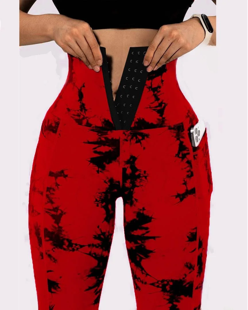 Plones Casus Estampados Teñidos de is para Mujer, Plones Deportivos Ajustados a la Cintura, Cómodos y a la Moda