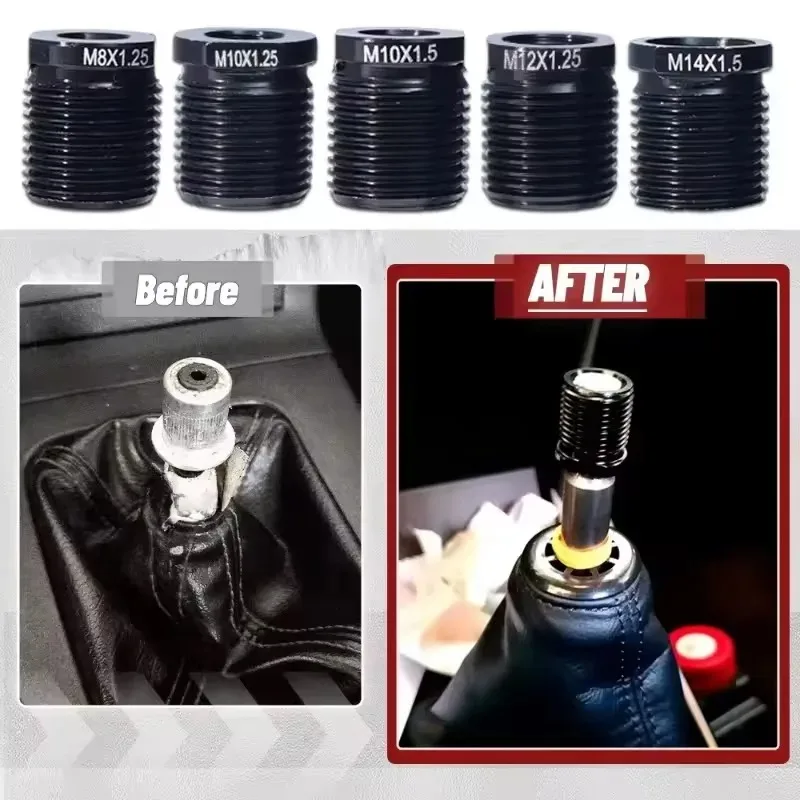 M8 M10 M12 M14 Car Shift Knob Thread Adapter Universal Aluminum Alloy Gear Shifter Stick Converter Manual Car Gear Shift Adapter