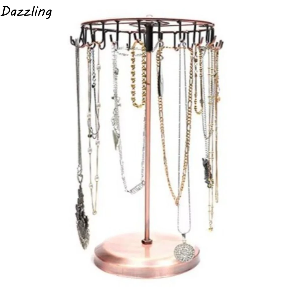 

Подарочный вращающийся держатель для украшений в винтажном стиле, 23 крючка, демонстрационная подставка для ювелирных изделий, съемный органайзер для хранения, стенд для браслетов, подставка для серег