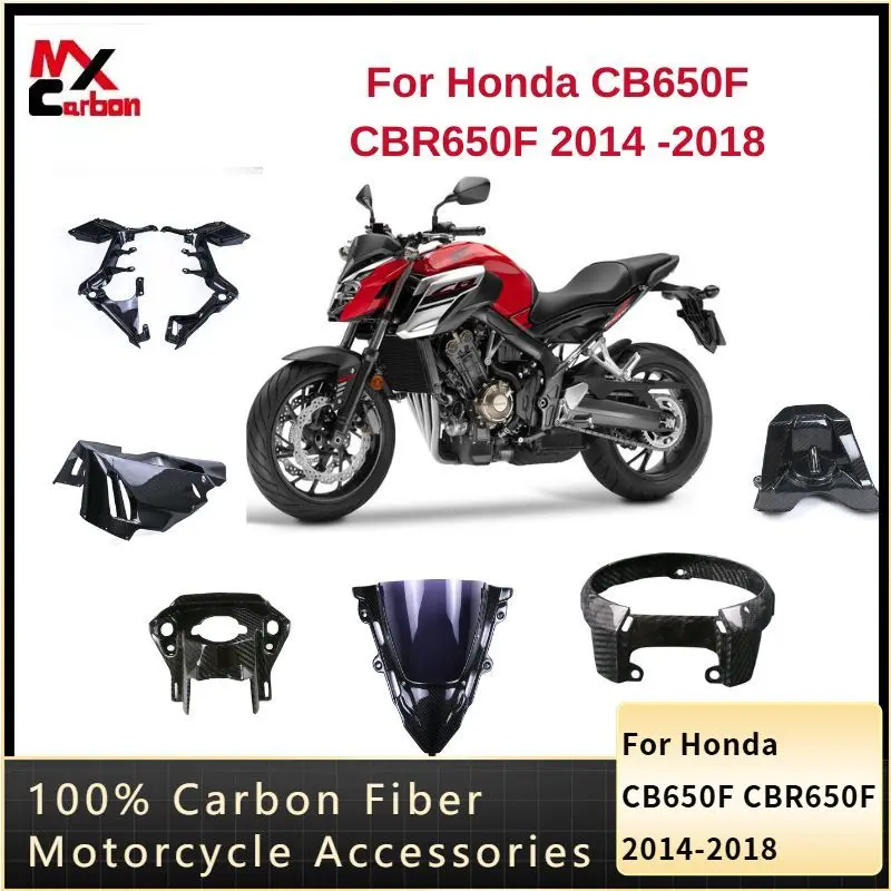 

Для Honda CB650F CBR650F 2014-2018: 100% полностью карбоновые передние и задние крылья, накладки на сиденье, обтекатели — аксессуары для мотоциклов