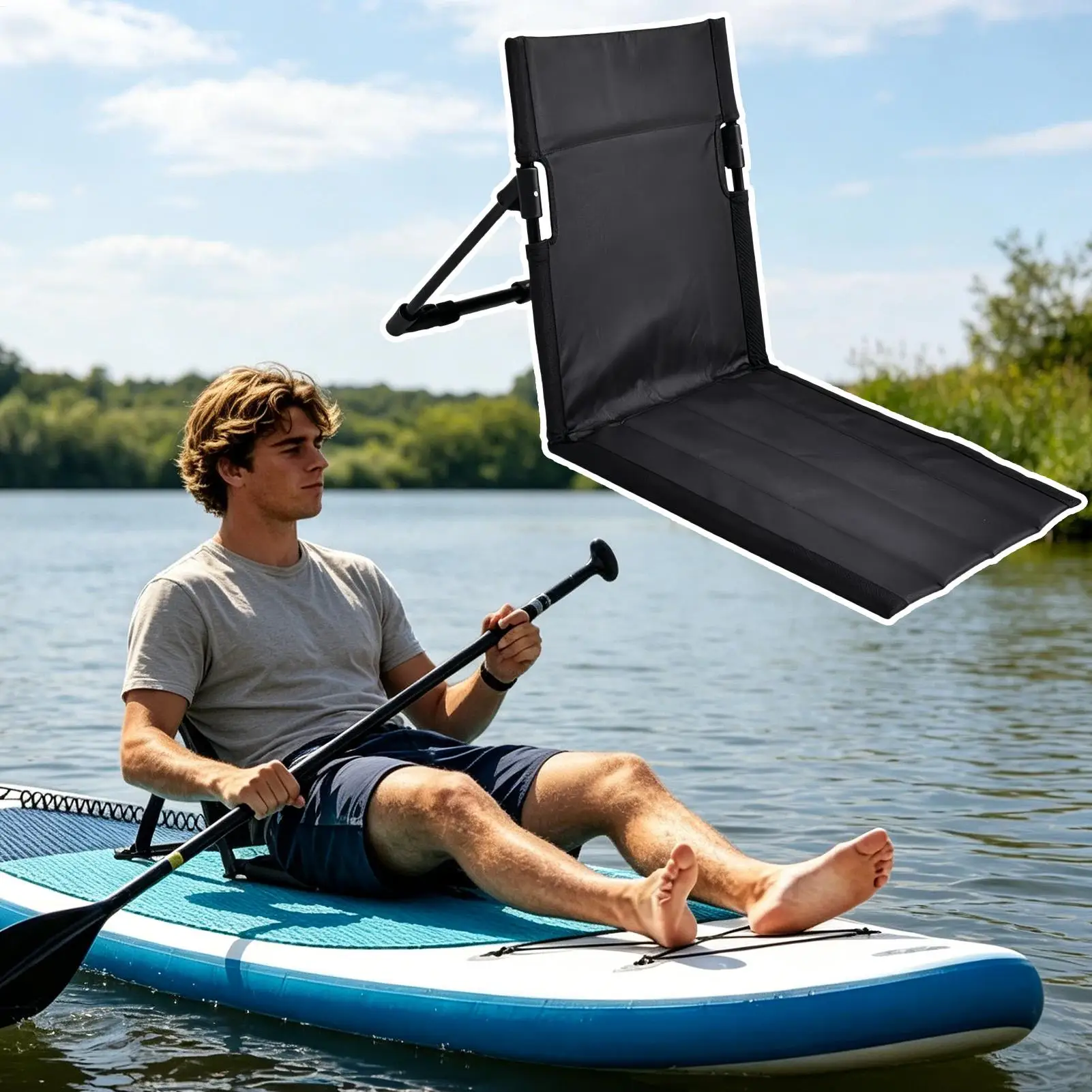 Kayak Seat Cushion Portable Recliner With Back Support Stand Up Paddle Board Seat For Yacht Fishing Boat Canoe Kayak Maritime