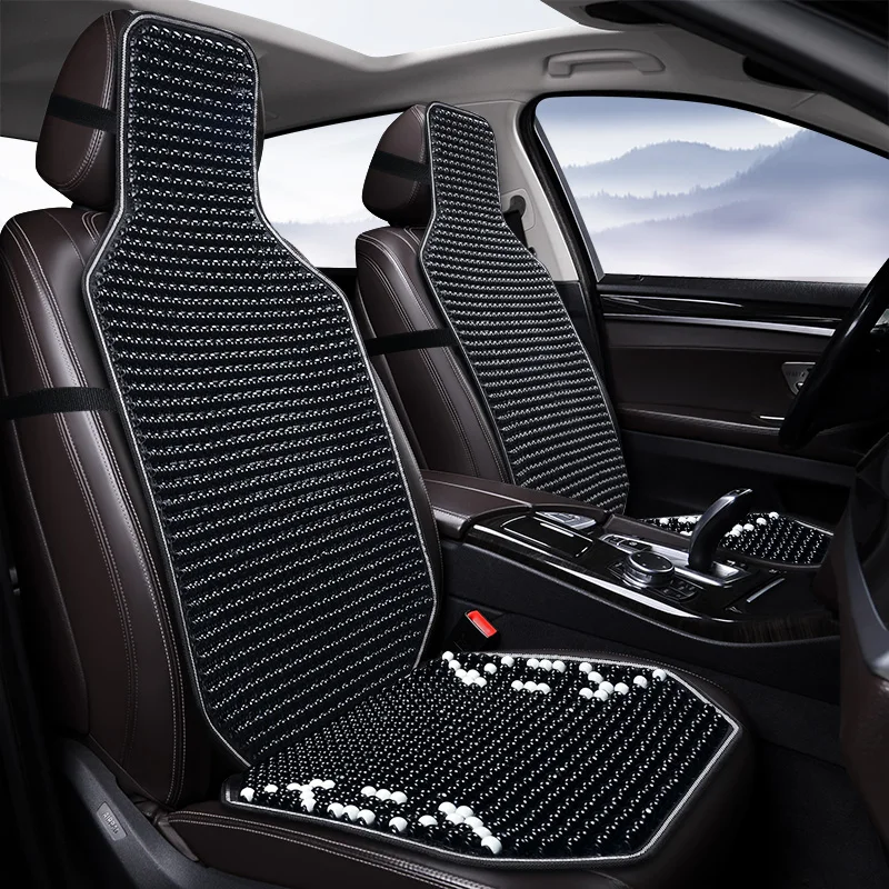 1 Uds. Funda de asiento de coche fresca de verano con cuentas de madera de arce Natural cojín de asiento de coche masaje transpirable ambiental impermeable estera de asiento