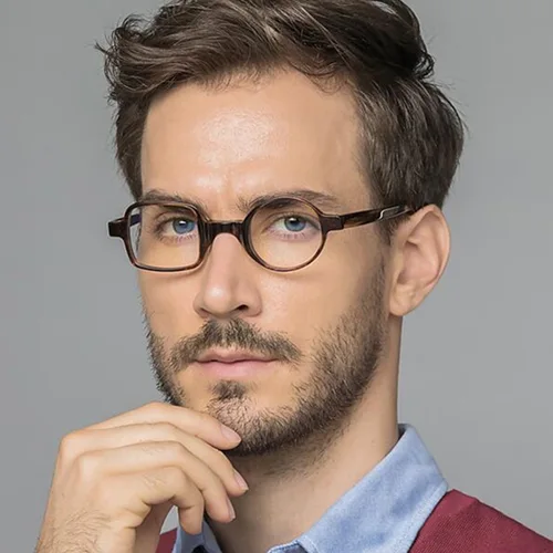 Imagen 2 del producto Gafas de lectura cuadradas y redondas asimétricas de leopardo Retro, gafas para presbicia para hombres y mujeres, gafas para hipermetropía para ancianos