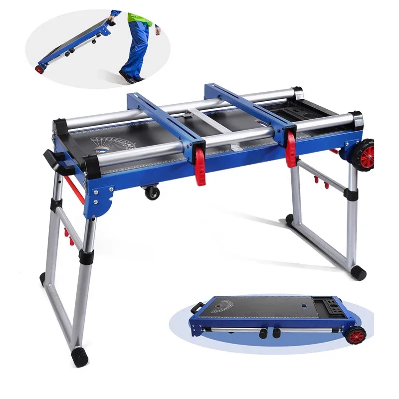 5in 1Portable Miter Saw Stand Quick Folding Workbench Height Adjustable Legs Detachable Heavy Duty Steel Support for Woodworking