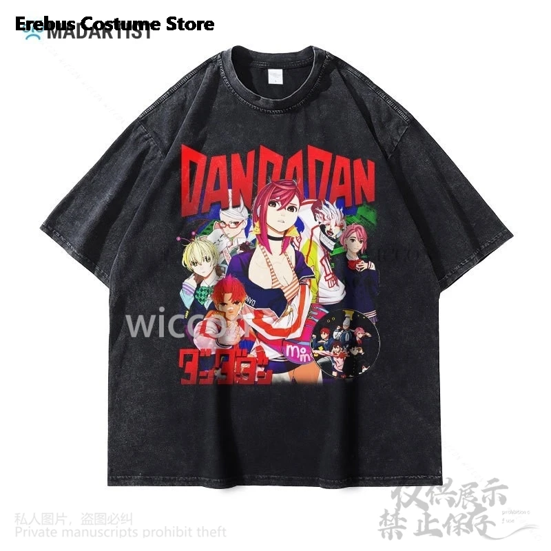 Anime Dandadan Cosplay T Shirt Vintage Costume Streetwear Manga Ayase Momo Takakura Ken Tops Dan Da Dan Canvas Bag Customized