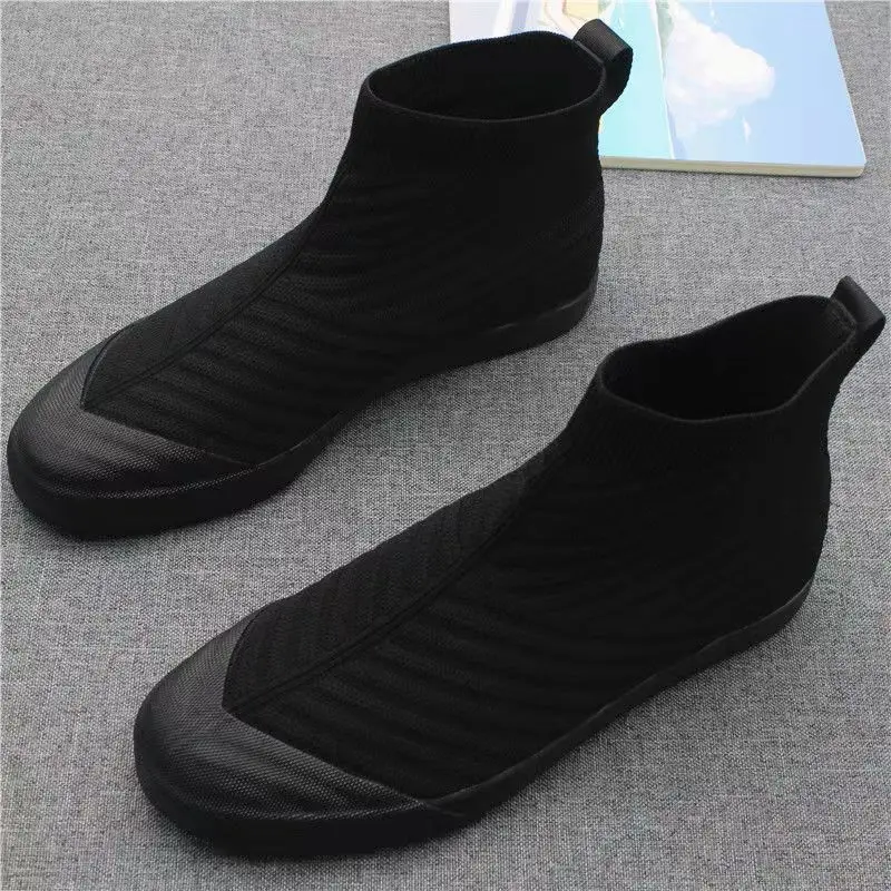 Spring and Autumn Men\'s Socks Shoes Versatile Casual Shoes High Top Shoes Knitted Men\'s Shoes