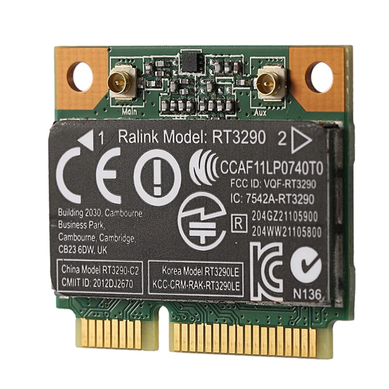 5PCS 150Mbps 2.4Ghz RT3290 802.11B/G Wireless Wlan Card WIFI + Bluetooth BT 4.0 Half Mini PCI-E Card for CQ58