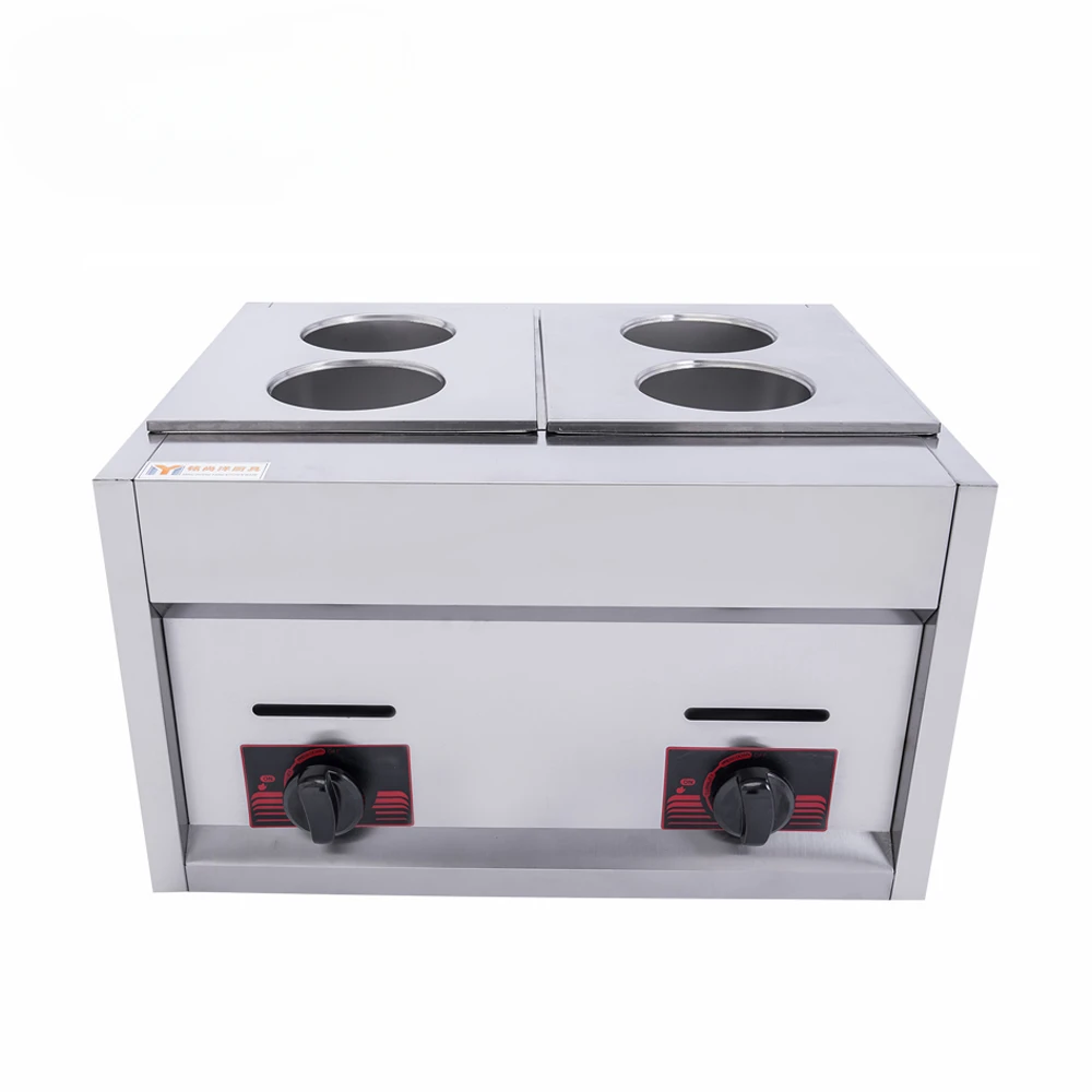 Stainless Steel Cooker Pasta Cooking Machine 220V 4 Hole 10+10L 6+6L Pasta Cooker Noodle Boiler