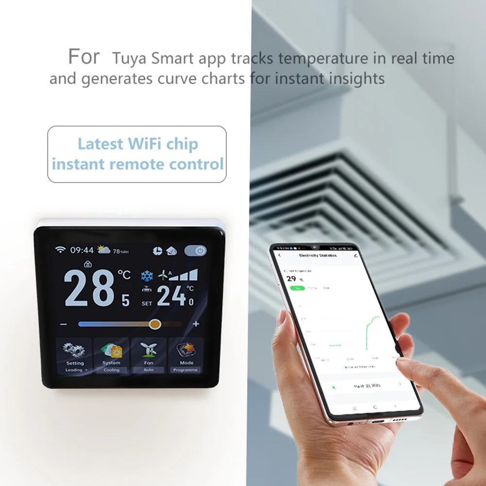 Advanced Temperature Regulation Device Voice Activated LED Display Thermostat Voice Activated Thermostat User-Friendly Interface
