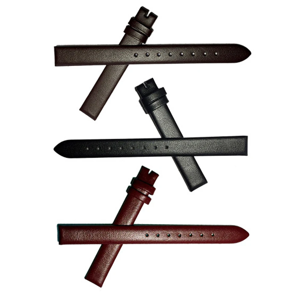 

Watch Band Black 8mm Premium Cowhide Stylish Replacement Fashion Strap Soft Comfortable Waterproof Sweat