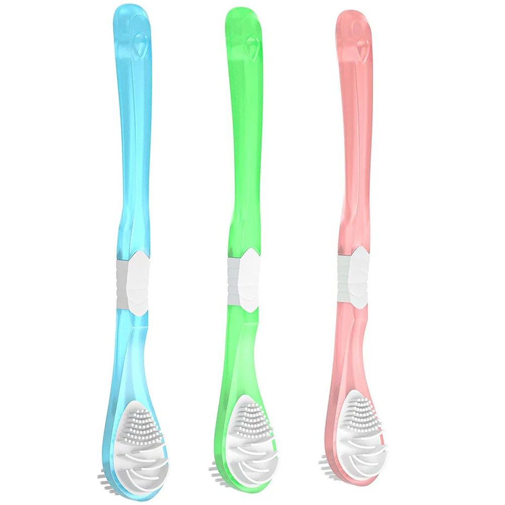 3 قطعة مكشطة اللسان للعناية بالفم فرشاة تنظيف اللسان المهنية السلس واسعة الرأس آمنة فعالة الاستخدام اليومي نظافة الأسنان #6