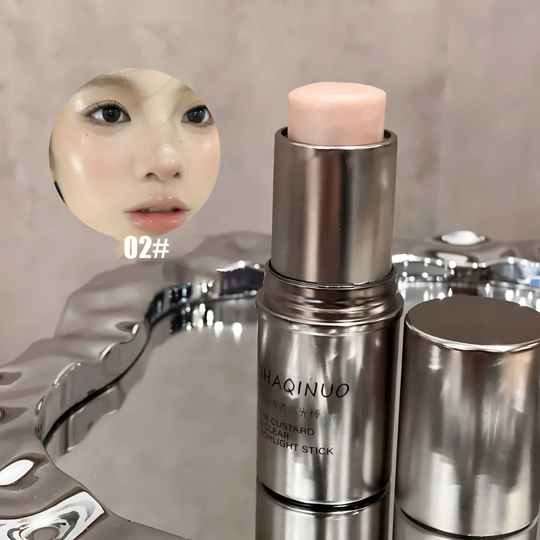 مبللة ولامعة! عصا هايلايتر للعيون ، ديدان الحرير اللؤلعية ، الجلد المتلألئ ، تخلق طبيعية وثريطية