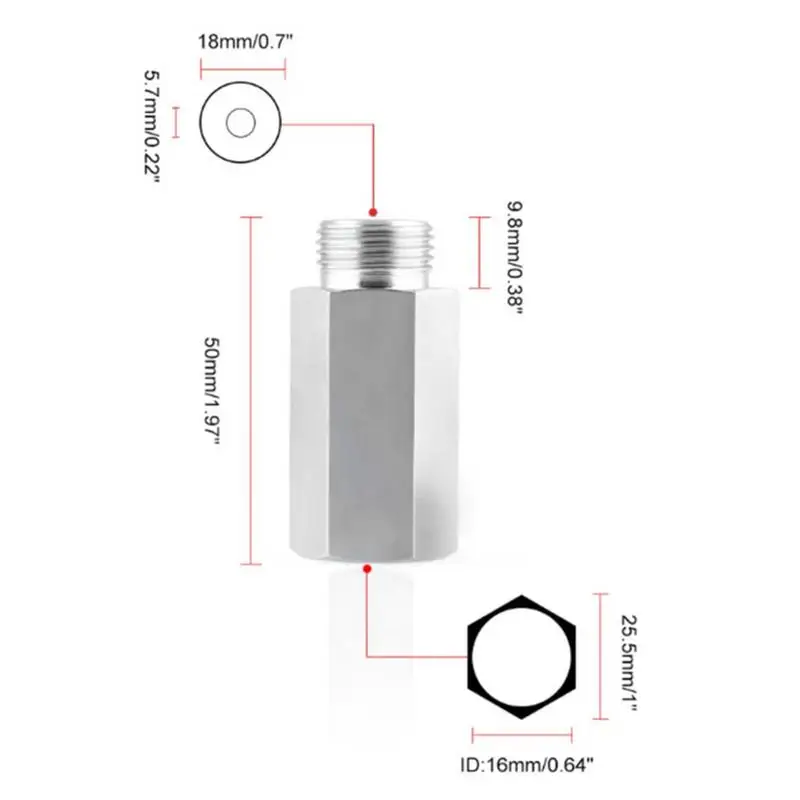 Sensor Thread Adapter Improved Accuracy Pressure Gauge Sensor Adapters for Water Oil Air M18X1.5 Portable Pipe Fitting Adapter