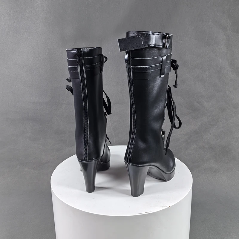 Jogo honkai star rail destino sabre cosplay sapatos botas pretas personalizadas das mulheres dos homens carnaval festa de halloween role play sapatos saltos