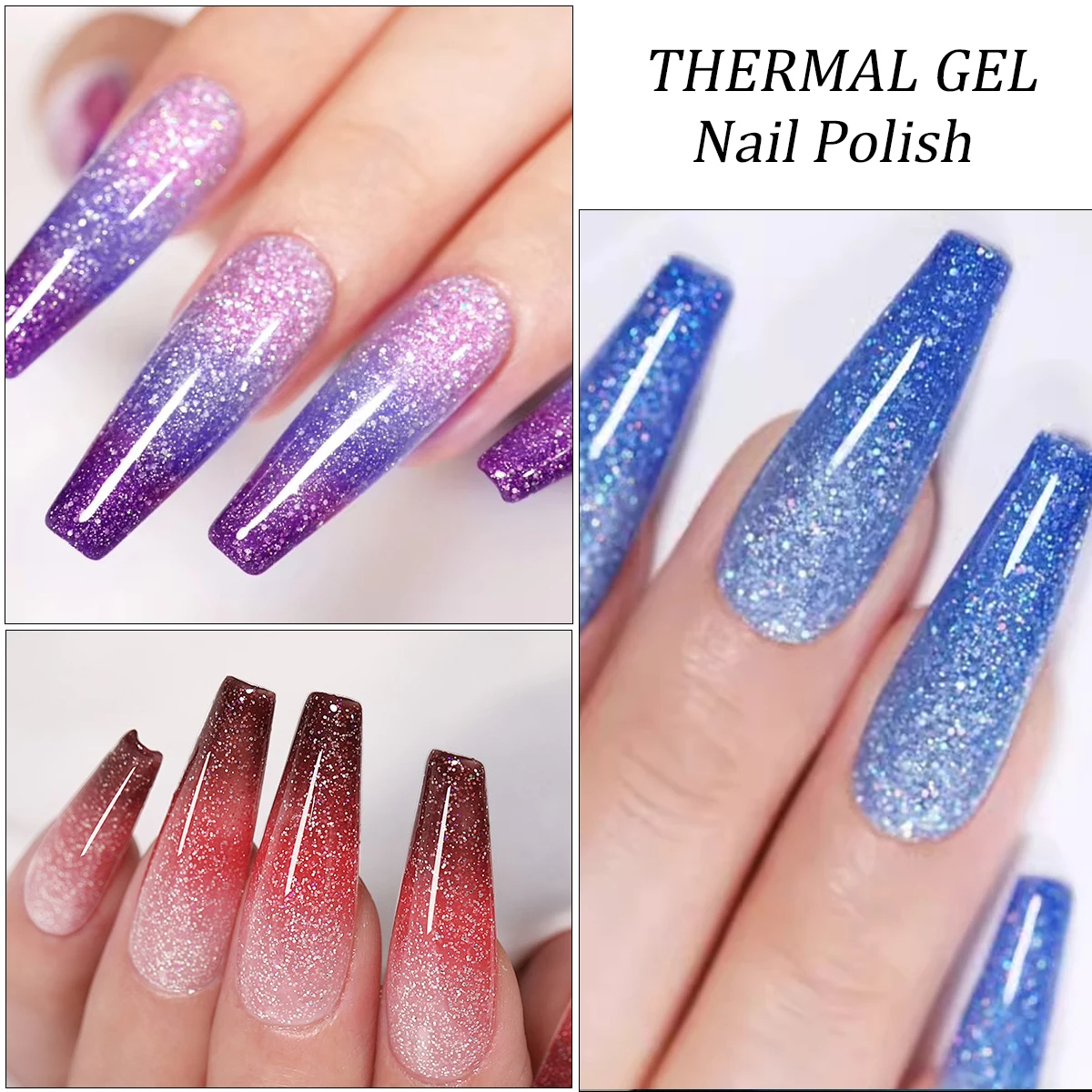 Faandin 4 قطع/مجموعة 7 مل * 4 قطع، تأثير الطلاء السميك أفضل عند تغيير درجة الحرارة، عصرية وملونة، مجموعة طلاء أظافر جل متغيرة درجة الحرارة، هدية مثالية، جل طلاء أظافر قوي ويزيلها، سهل الاستخدام، صالونات الأظافر، منتج أساسي لصالونات الأظافر #6