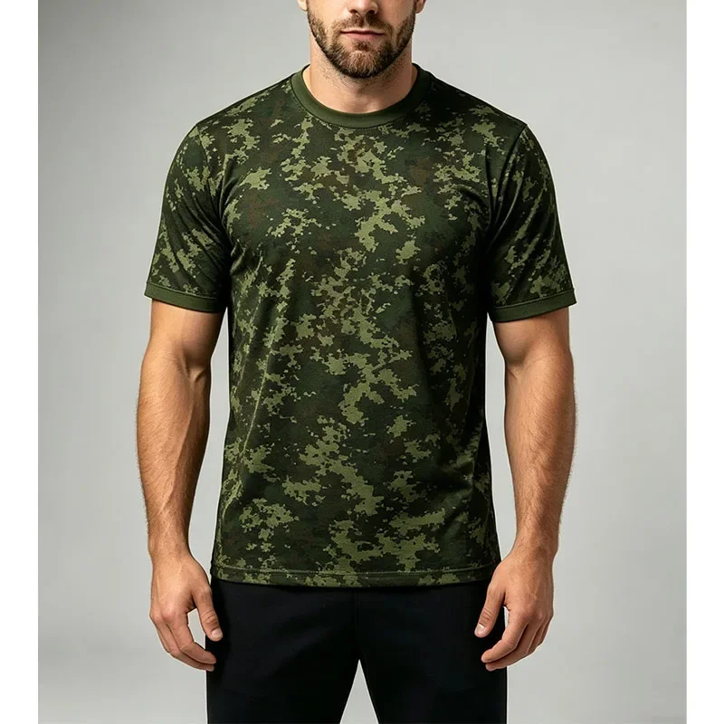Men's Summer Camouflage 3D Print Short Sleeve T Shirt, O-Neck Casual Tee, Harajuku Y2K Oversized Fashion Unique Streetwear Tops