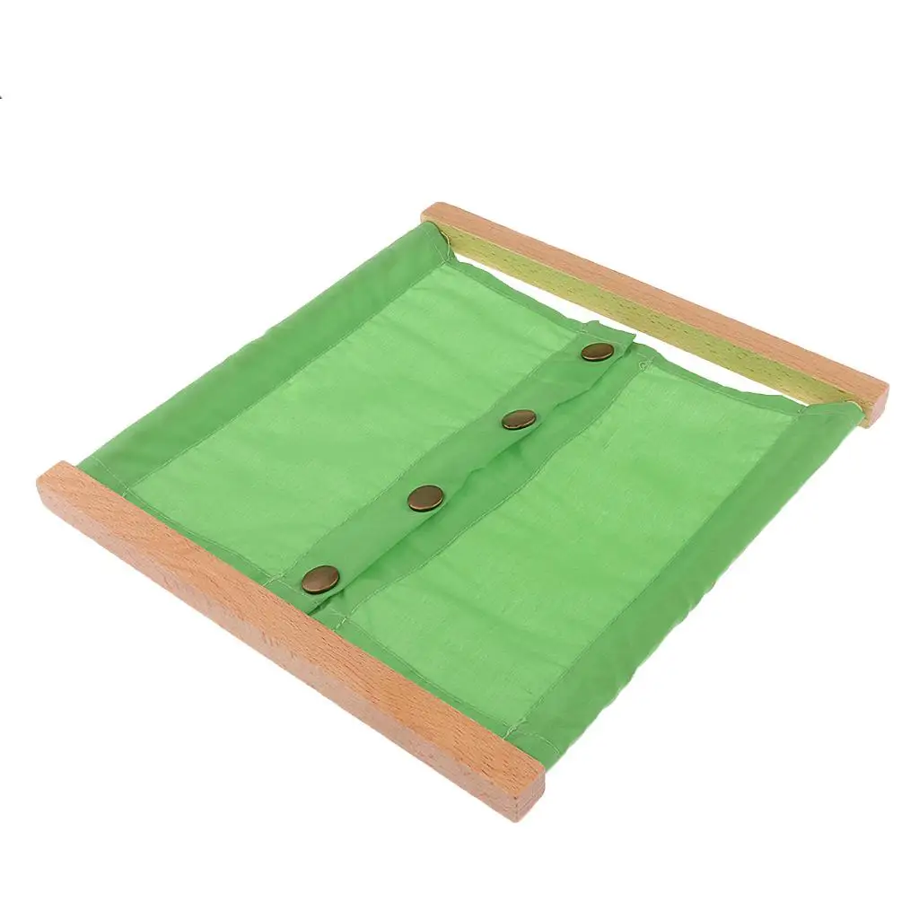 Montessori Practical Life Material Beechwood Dressing Frame Small Buttons Preschool Tool for Baby Early Development