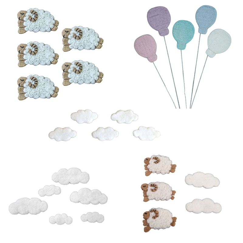 

Wool Felt Clouds Sheep Balloons Baby Infant Photo Decorations Newborn Photography Props