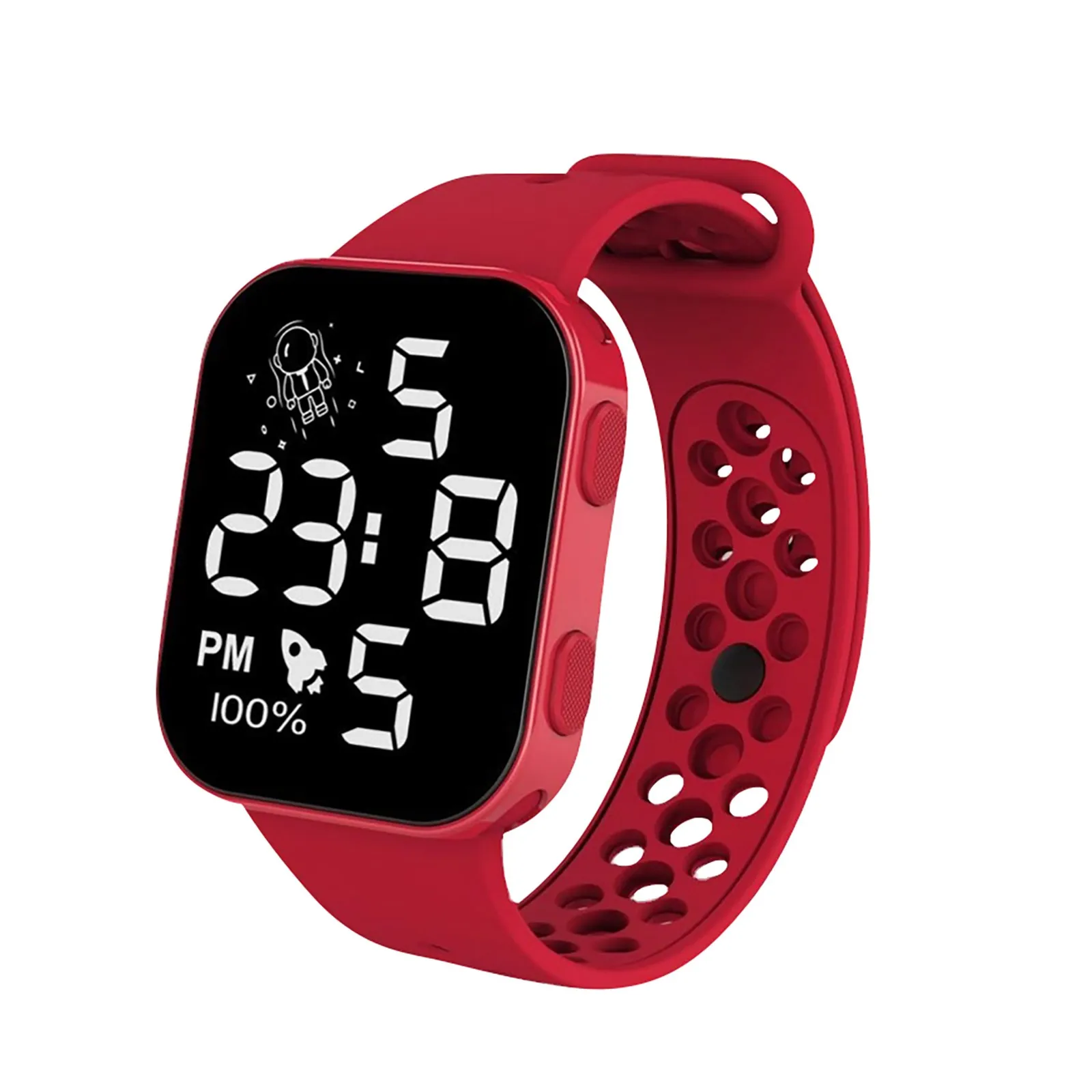 

Children'S Sports Electronic Watches Daily Outdoor Activities Led Display Time Square Silicone Strap Watches Simple Practical