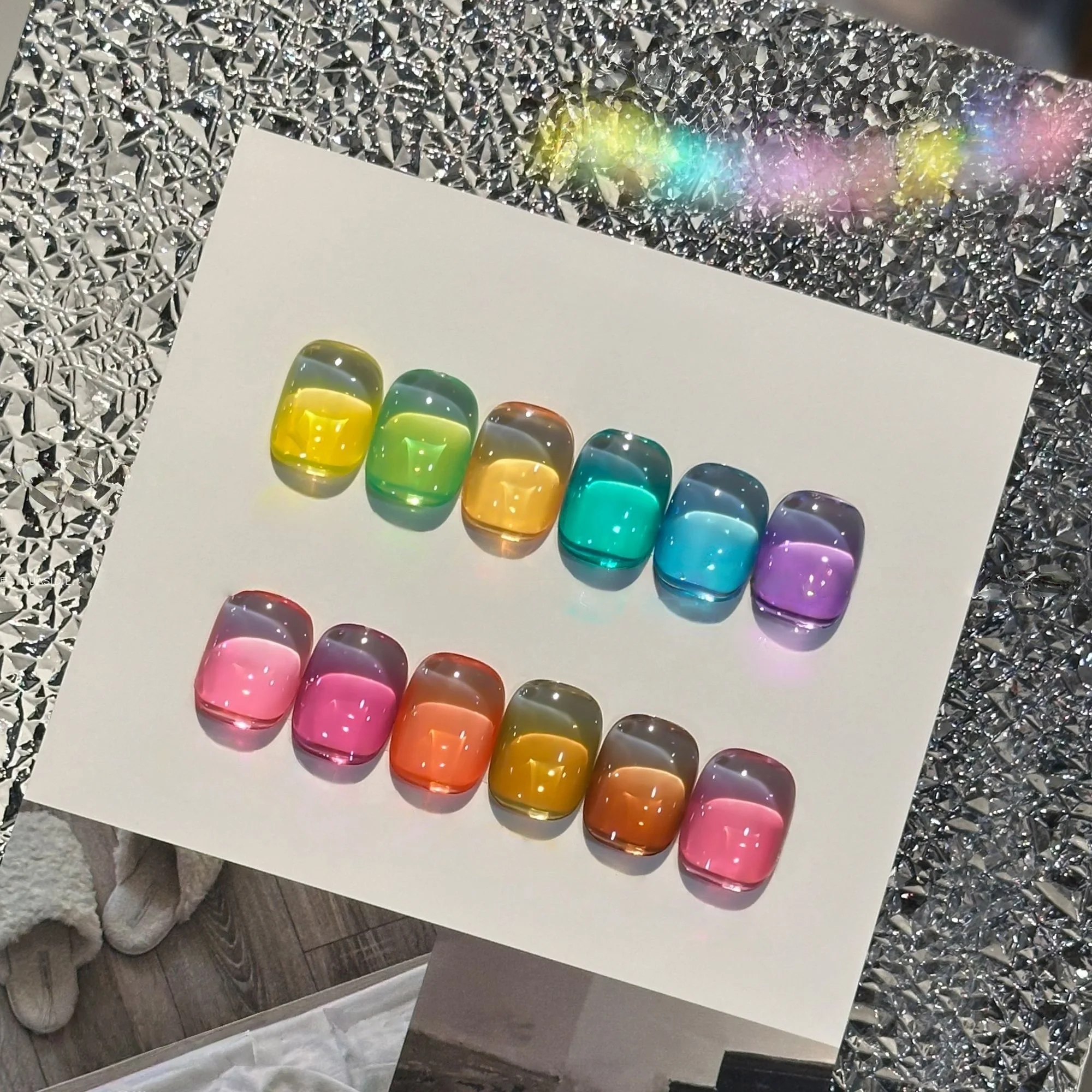 12-Color High Transparency Nail Gel Set, Vibrant Dopamine Colors, High Saturation Shimmer Kit, LED Nail Art, DIY Design