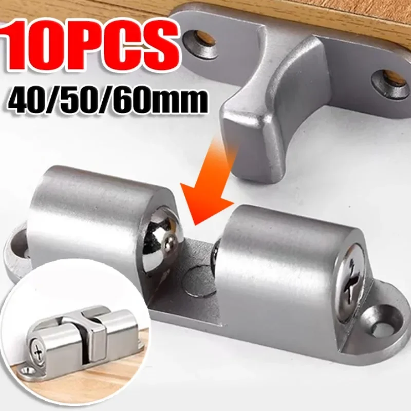 

10/1PCS Double Ball Spring Latches Brass Door Latch Roller Lock Cabinet Closet Adjust Tension Latch Buckle Furniture 40/50/60mm