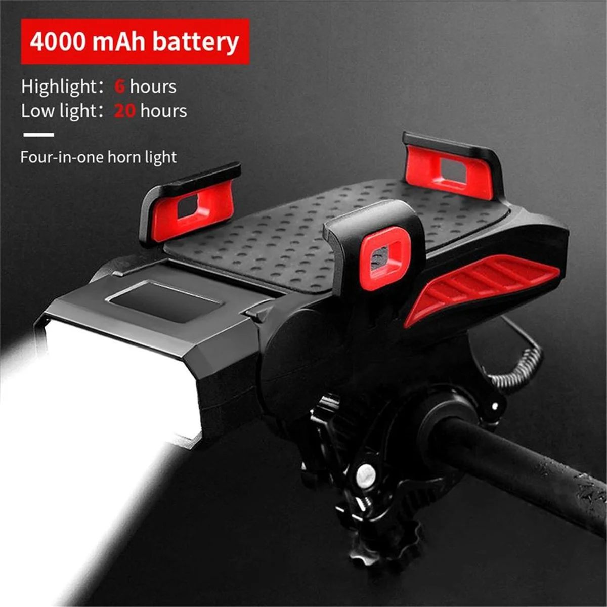 A10RR Multifunctional Bicycle Lighting Lamp, Horn Headlights, Mountain Bike USB Charging Lights, Riding Equipment