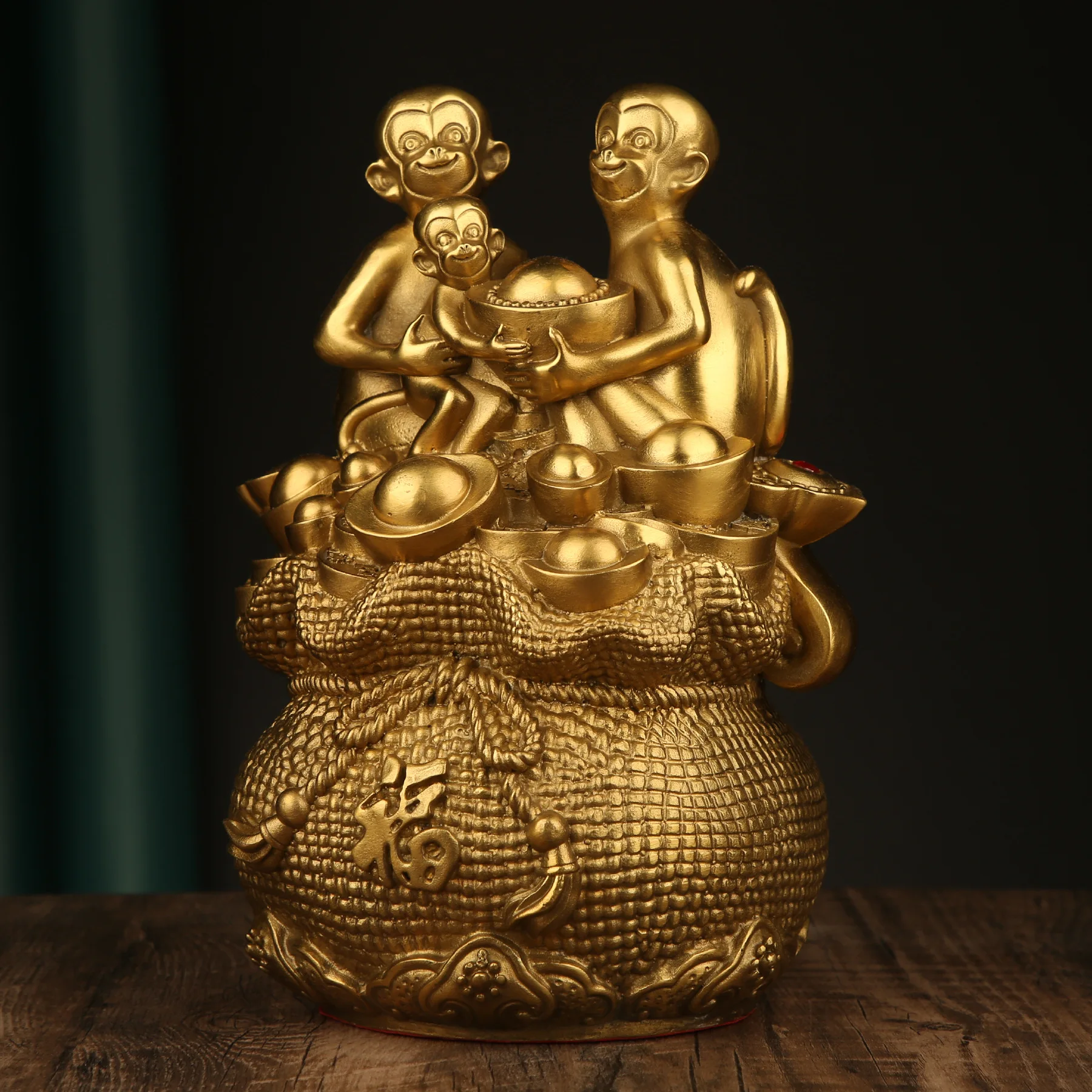 

Treasure Pot Bronze Monkey Zodiac Ornament Home Decor