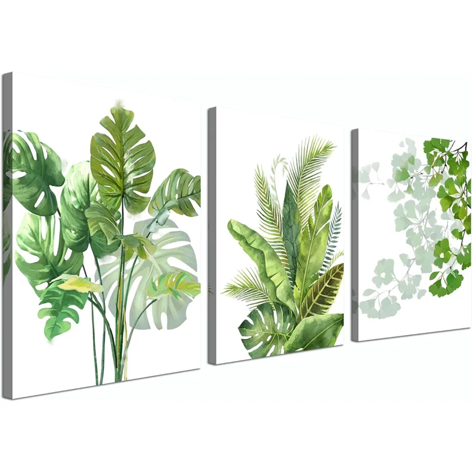 

Green Leaf Wall decor Natural Plant diamond painting cross stitch Leaf diamond embroidery mosaic Plant Images Tropical triptych