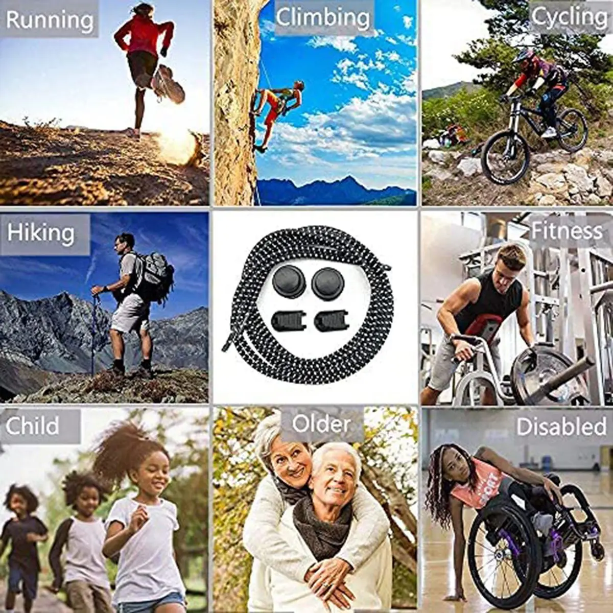 ABQR 5, светоотражающие шнурки для обуви с эластичным замком, один размер подходит для всей обуви для взрослых и детей