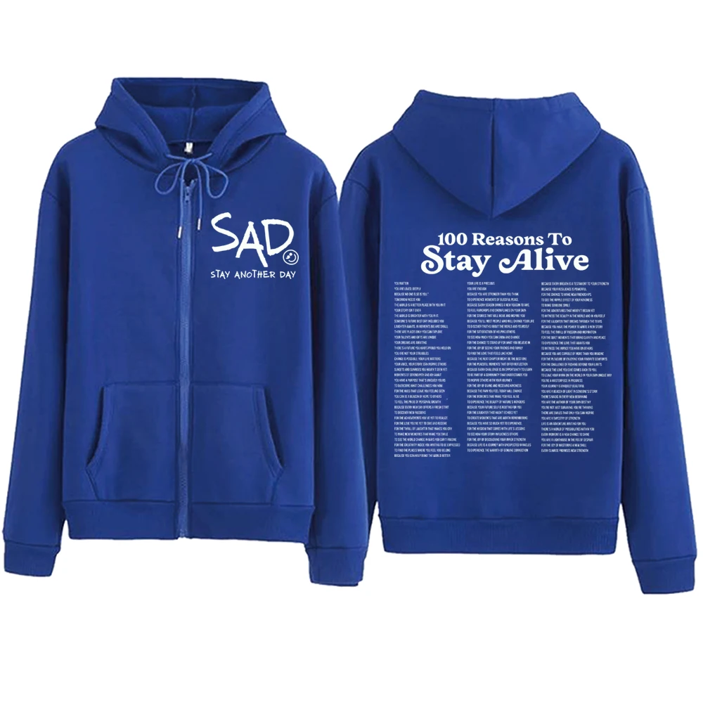 Sweat à capuche zippé East-17 Stay Another Day, pull Harajuku, sweat-shirt en Y, Streetwear