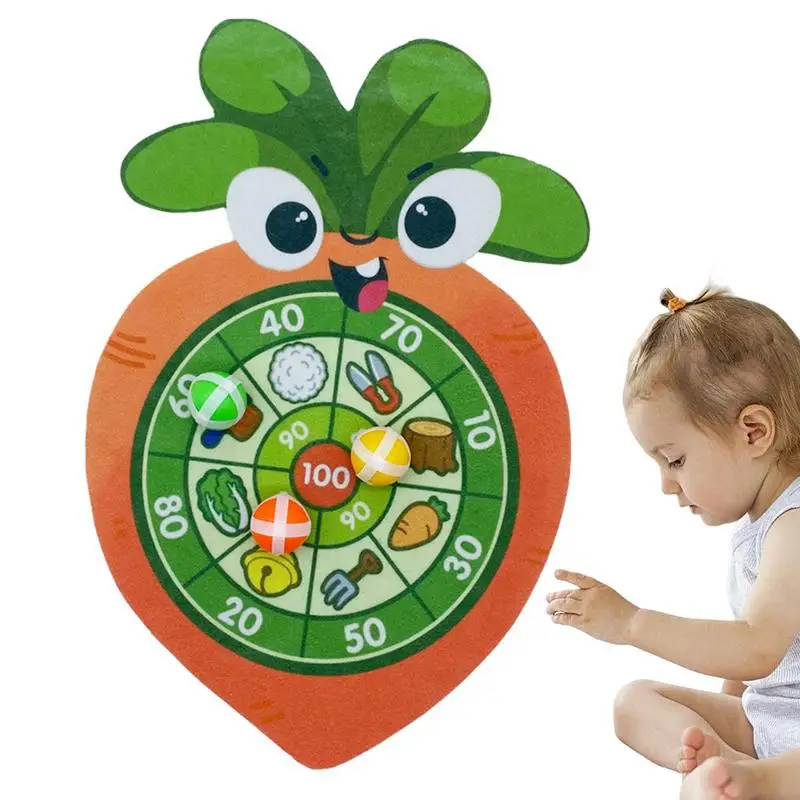 

Darts Game Sticky Ball Dart Board toy Target Sports Game Cartoon Radish Dart Toy Educational Toy For Kids Indoor Sport Games