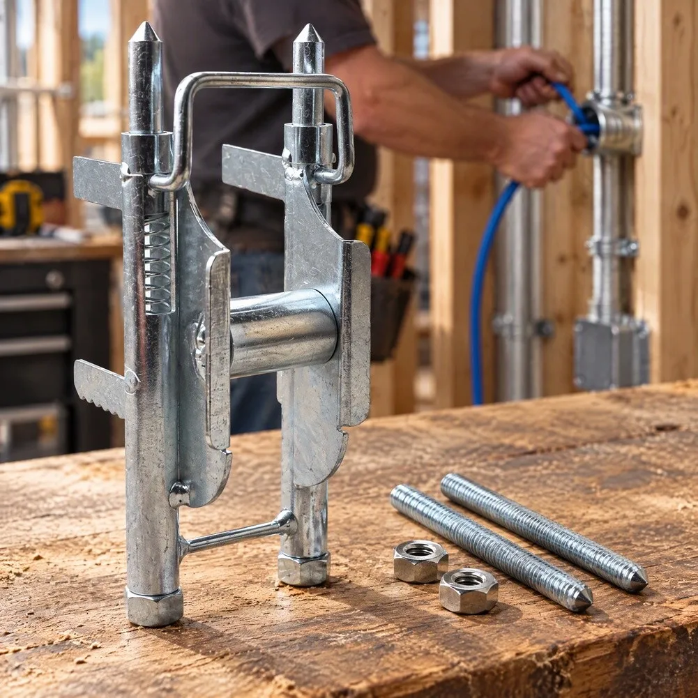 Cable Pulling Tool for Electrical Wiring Tasks with Flexible Pulleys Threaded Assistance 21x8x7.2cm Steel Silver