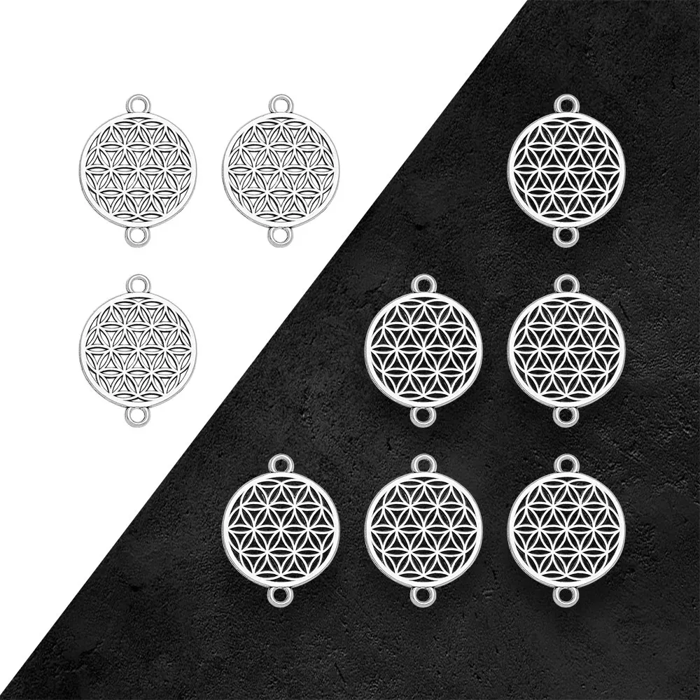 20pcs/Lot--26x20mm Antique Silver Plated Life Of Flower Connector Charms  DIY Bracelet Supplies Jewelry Finding Accessories