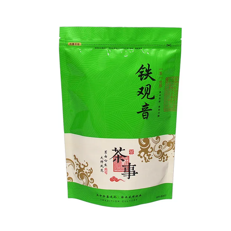 China Matcha Tea Bag Green Tea Ziplock Bag Self-supporting Bag Zipper Bag Gift Bag NO Packing Bag