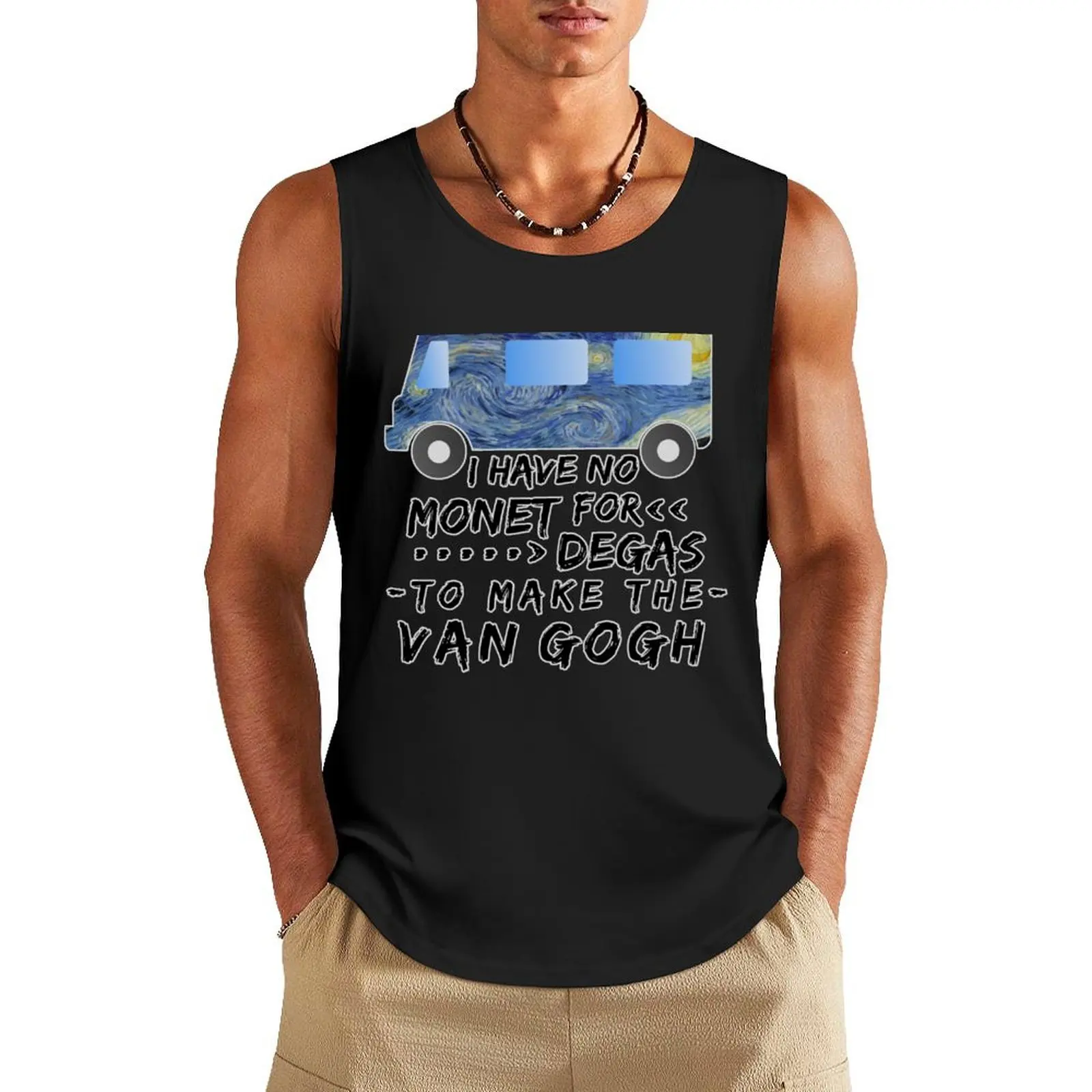 Funny Artist Pun Monet Degas Van Gogh Tank Top Top summer Man clothes for gym T-shirt for fitness