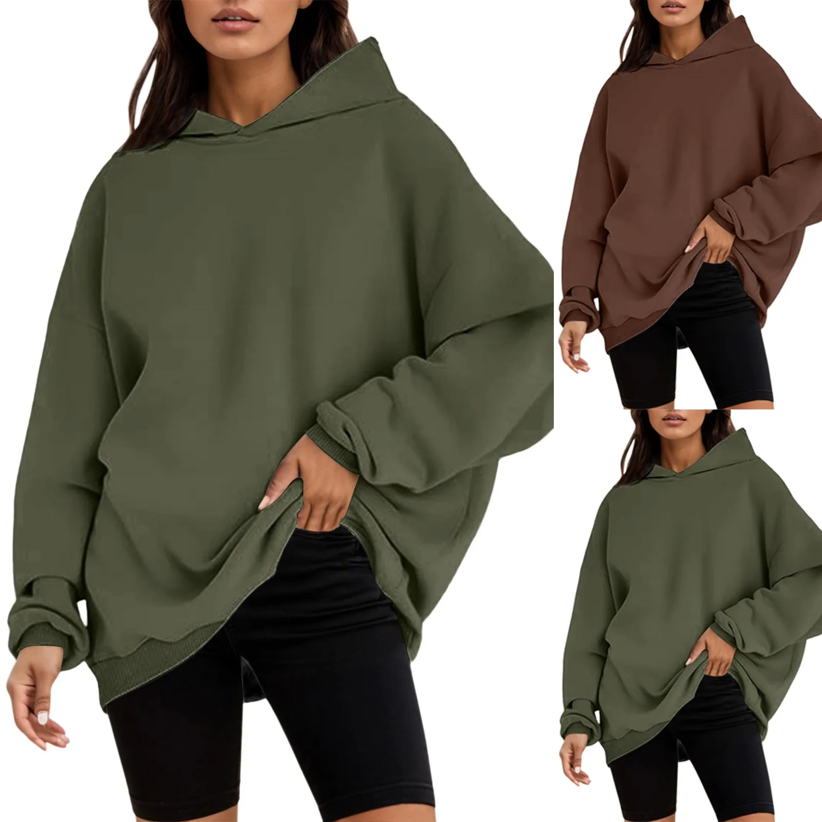 Womens Oversized Sweatshirts Pullover Hoodies Artificial Short Velvet Oversized Hoodies Fleece Hooded Sweatshirts Comfy Casual