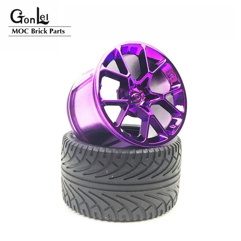 4Pcs Technical Wheels Tyres Hub ZR 23799 + 37383 fit for 42083 Decool 3388c 20086 Cars MOC Building Block Model DIY Brick Toys