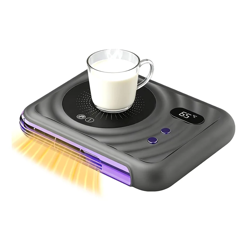 

A88E-Heating Cup Heater Electric Mug Warmer With Temperature Display For Coffee Milk Tea Fan Warmer In Winter