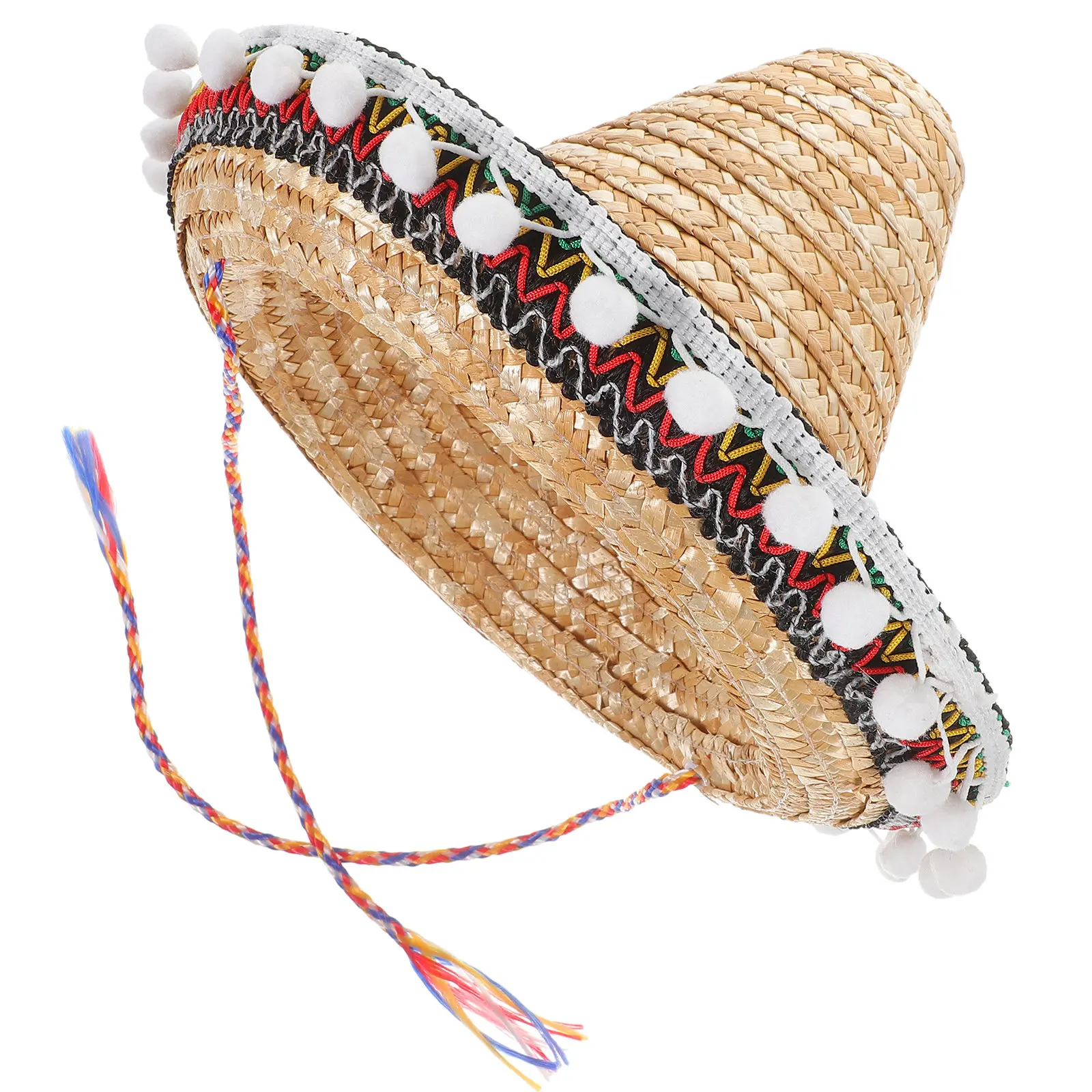 Sombrero Mexicano Auténtico de 34 cm, Ligero, de Paja, Decoración para Fiestas, para Adultos, Festivales, Eventos al Aire Libre e Interiores, Accesorios