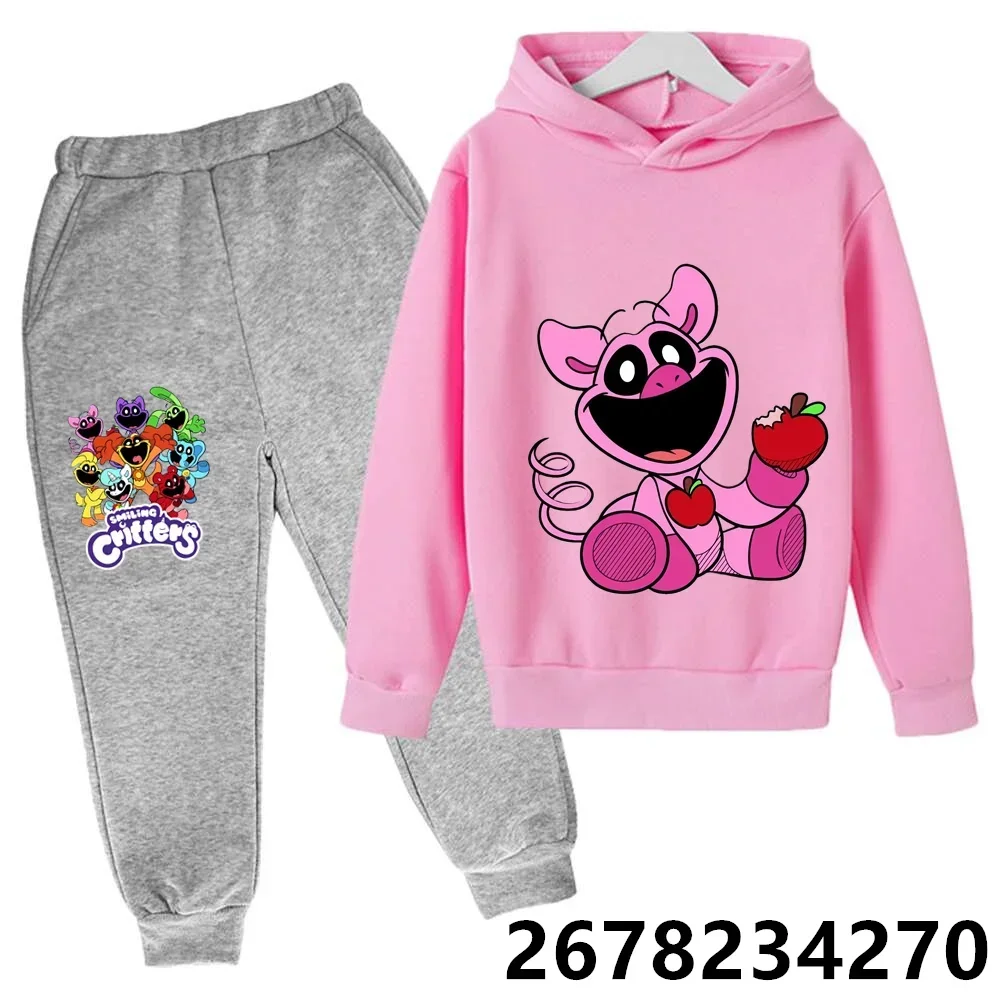 Smiling Critters Catnap Kids Boy Girl Hoodies Pants Suit Cartoon Smiling Critters Dogday Print Children\'s Clothing Sweatshirts