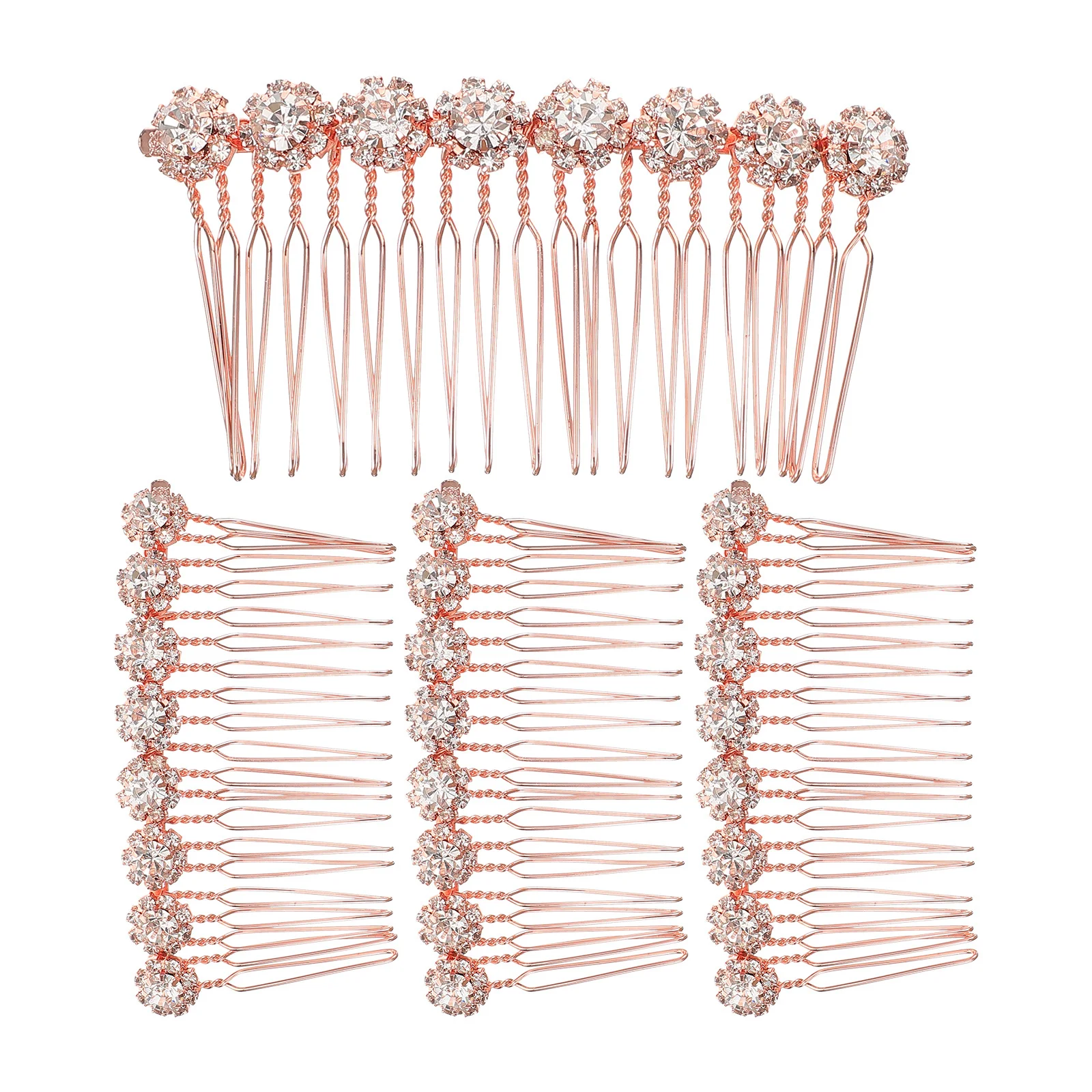 

4Pcs Alloy Hair Comb Shiny Rhinestones Elegant Updo Decoration for Bridal Party Banquet Hair Insert Accessory Rhinestone Comb