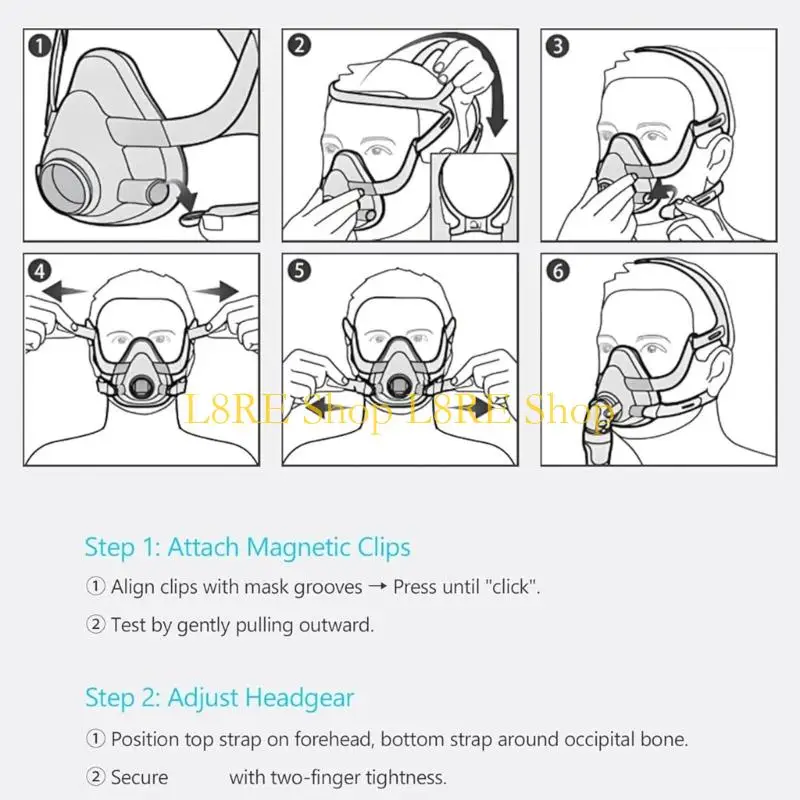 L8RE Mask Headgear Strap Adjustable Ventilator Mask Elastic Headband Strap for F30 Mask Accessory Easy to Install