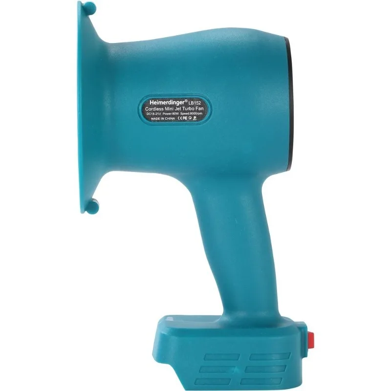 Kipas Turbo Tanpa Kabel Heimerdinger 8000RPM 80W 38dB, Motor Kecepatan Tinggi, Luar Ruangan/Berkemah/Tempat Kerja, 12 Bilah Kipas