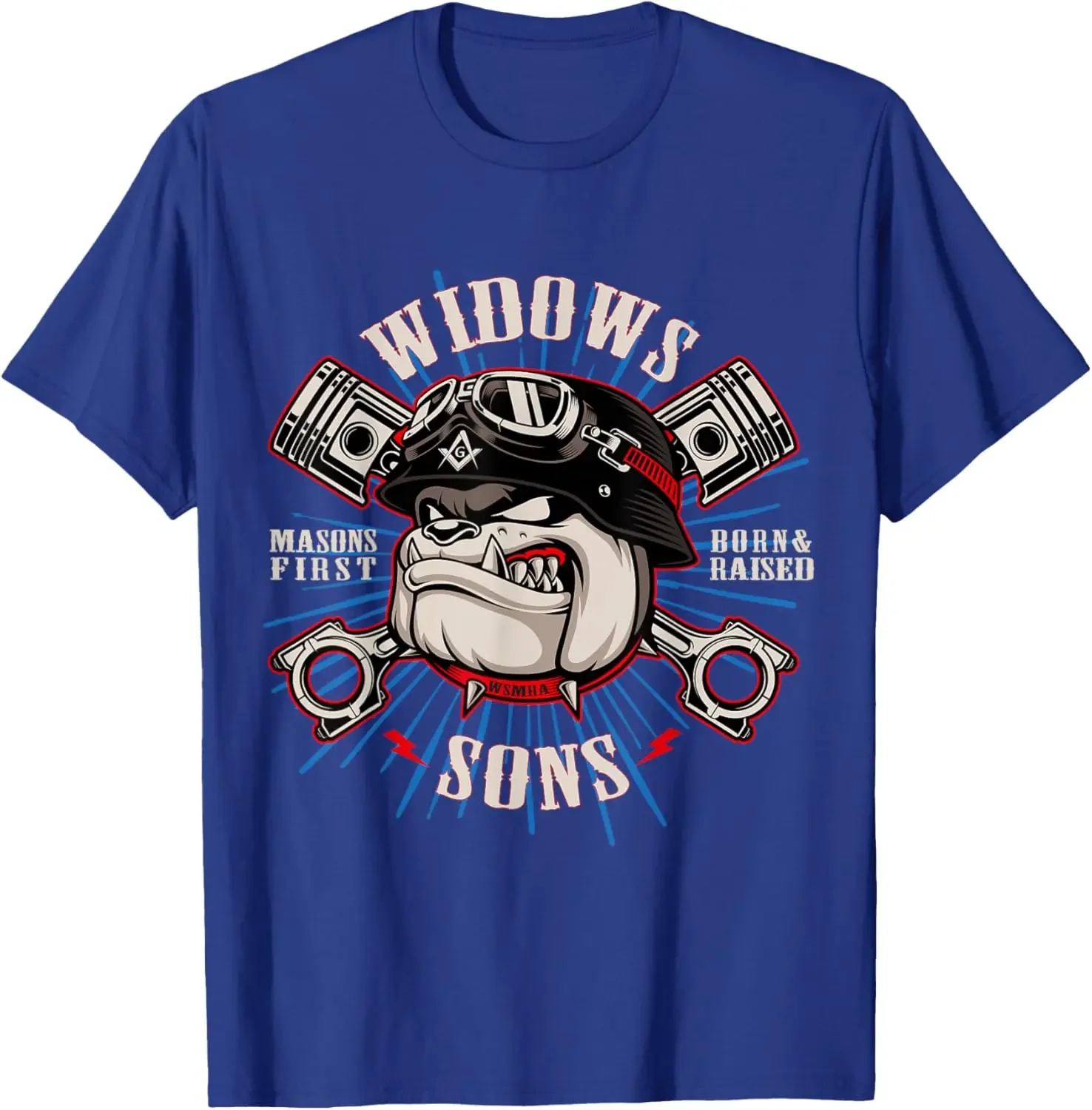 Freemason Bulldog Widows Sons Masonic T-Shirt 100% Cotton O-Neck Short Sleeve Summer Casual Mens T-shirt Size S-3XL