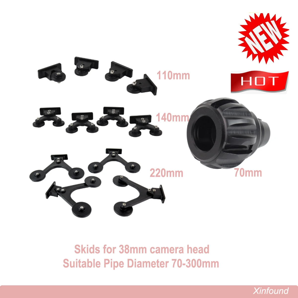 38mm Camera Head Protective Skid 100mm 140mm 220mm skid Pipeline Inspection Camera Head Skid