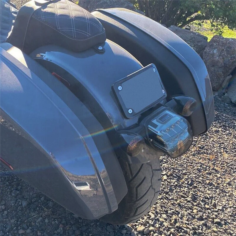 

Dependable-Motorcycle Curved Laydown License Plate Mount Bracket For Softail 3Hole Mount License Plate Holder Rack Access