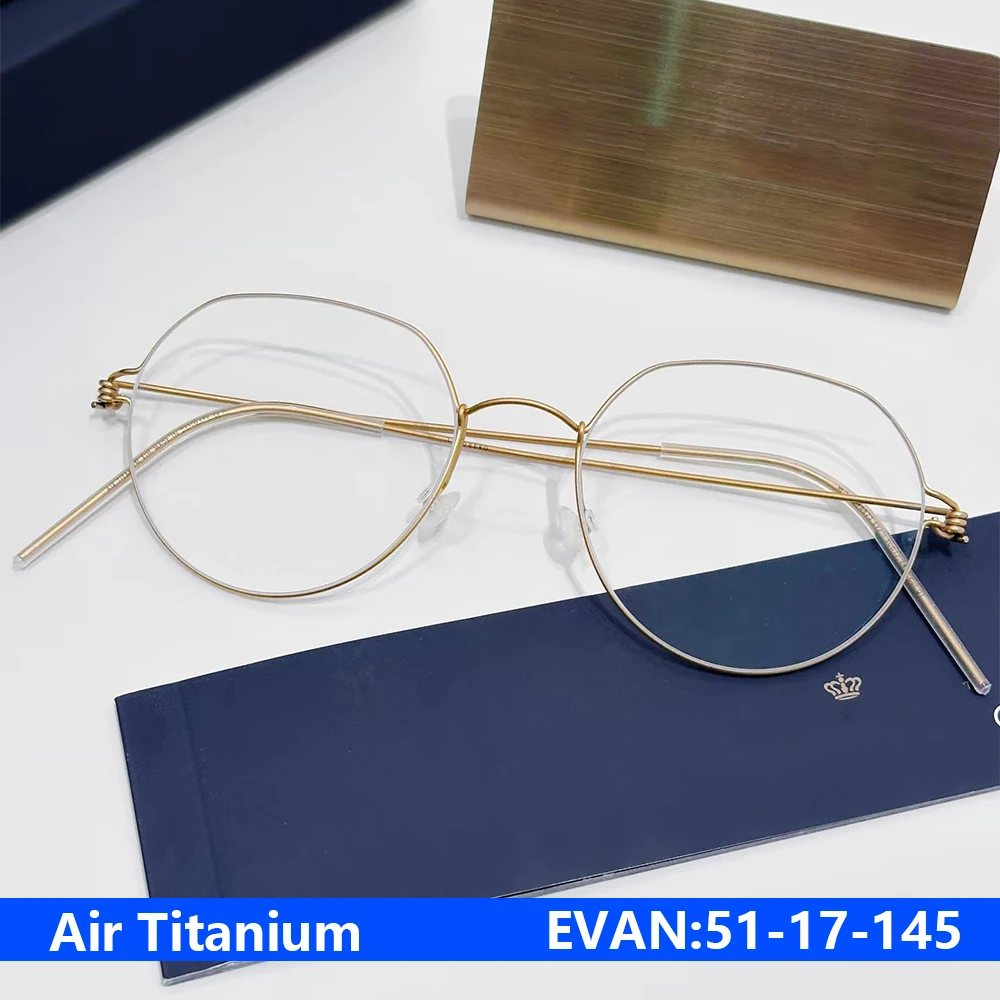 

Denmark Fashion Big Polygon Air Titanium Glasses Frame EVAN Ultralight Screwless Oversize Thin Eyeglasses Korea Style Spectacle