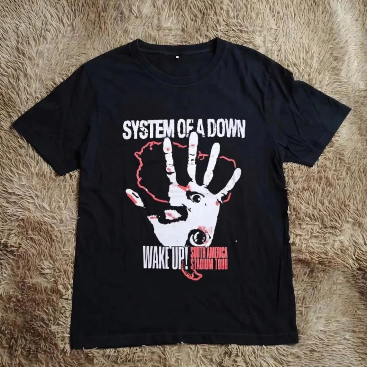 Retro System of A Down Band Black T-shirt Printed T-shirt Summer Fashion Men's Casual Outdoor T-shirt